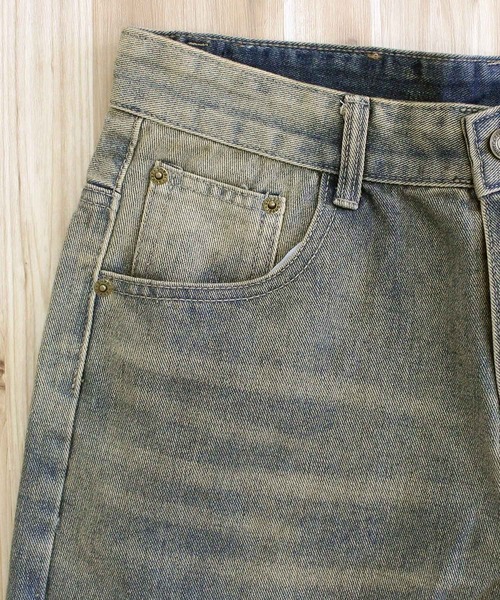 TopIsm(トップイズム)の「ストラップ付ビンテージライク ブーツカットデニムパンツ(デニムパンツ・メンズ・ブルー・M/L)」の8枚目の写真