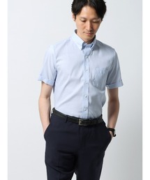半袖ワイシャツ ノンアイロンストレッチ COOL MAX ボタンダウンカラー ドレスシャツ