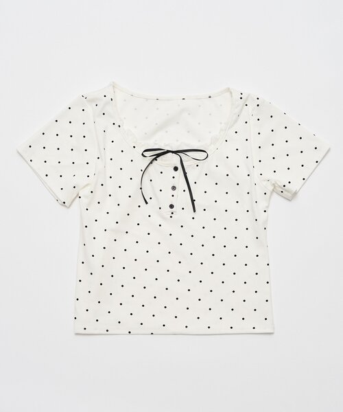 OLIVE des OLIVE(オリーブデオリーブ)の「レイヤード風ヘンリーネックシャツ(Tシャツ/カットソー・レディース・サックスブルー/チャコールグレー/オフホワイト/ネイビー・FREE)」の19枚目の写真