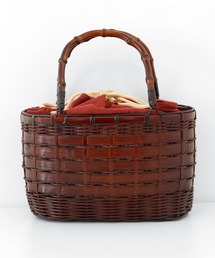 UNCOCON（アンココン）の「竹かご巾着バッグ 和装 浴衣 着物用 夏祭り 手提げかご（かごバッグ）」