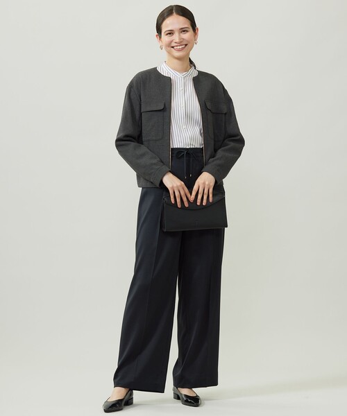 自由区(ジユウク)の「ウールライクストレッチワイド パンツ(その他パンツ・レディース・ネイビー系/グレー系/ベージュ系・32)」の15枚目の写真