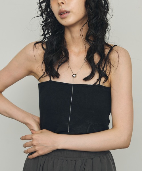 Trish(トリッシュ)の「テレコカップ付きベアキャミ(キャミソール・レディース・アイボリー/ブラック/ブラウン・FREE)」の14枚目の写真