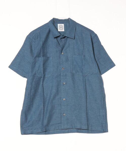 BEAVER（ビーバー）の「B omnivore/ビーオムニボー　綿麻パナマ S/S SHIRT（シャツ/ブラウス・メンズ・ブルー/ネイビー・L/XL/M）」の2枚目の写真
