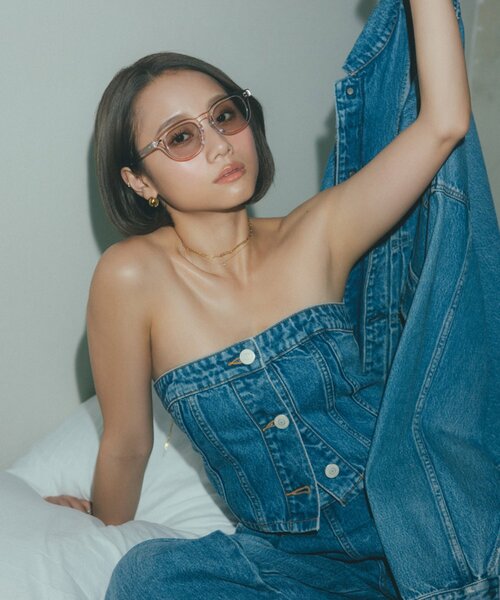 Zoff AOI IHARAコラボウェリントン型サングラス/クリアフレーム Zoff サングラス Zoff｜AOI IHARA ウェリントン型 サングラス