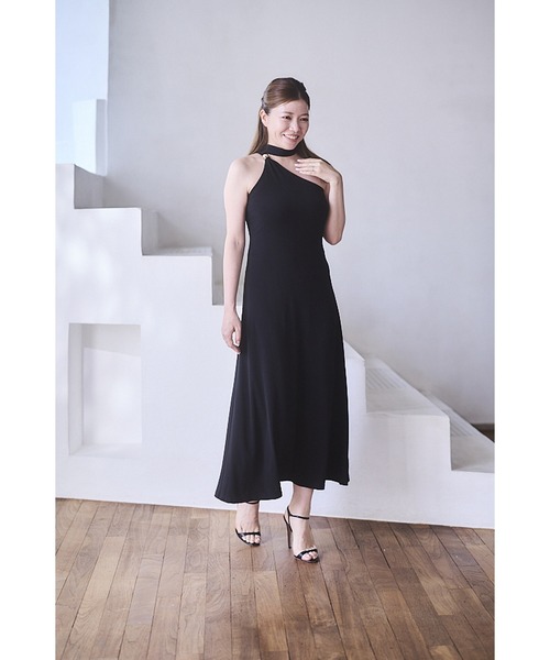 Michiko Yamawaki×Estella.K】One-shoulder jersey dress ワン