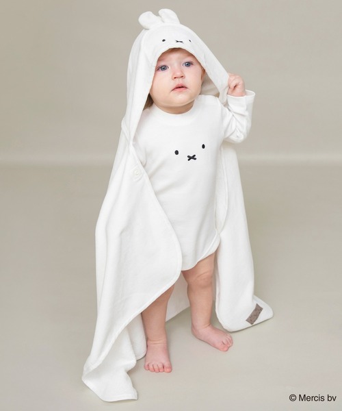 BRANSHES（ブランシェス）の「【miffy/ミッフィー/boris/ボリス】フード付きバスローブ（その他ベビーウェア・キッズ・ブラウン/オフホワイト・FREE）」の2枚目の写真