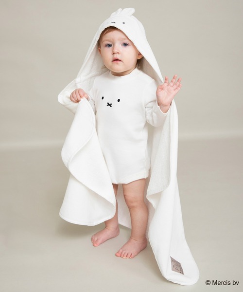 BRANSHES（ブランシェス）の「【miffy/ミッフィー/boris/ボリス】フード付きバスローブ（その他ベビーウェア・キッズ・ブラウン/オフホワイト・FREE）」の4枚目の写真
