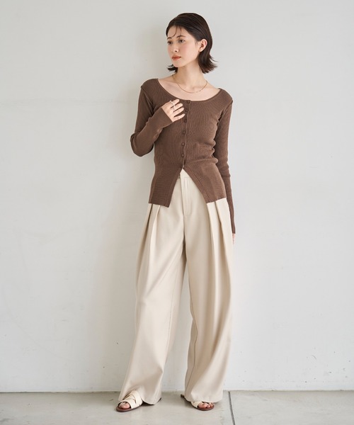 meilmada(メイルマダ)の「ツータックワイドスラックスパンツ(スラックス・レディース・ブラウン/アイボリー/ブラック・SMALL/MEDIUM)」の13枚目の写真