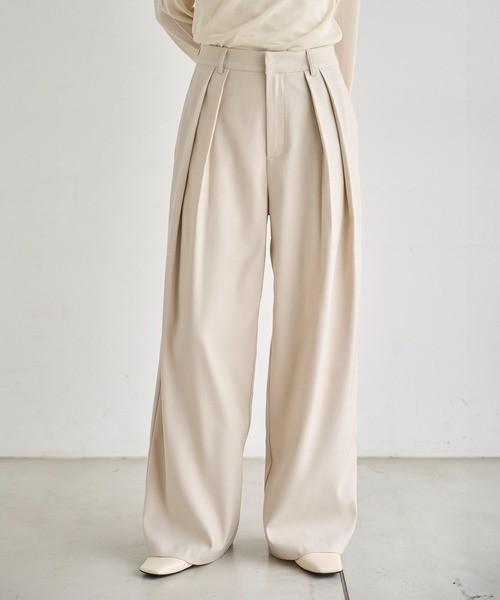 meilmada(メイルマダ)の「ツータックワイドスラックスパンツ(スラックス・レディース・ブラウン/アイボリー/ブラック・SMALL/MEDIUM)」の5枚目の写真