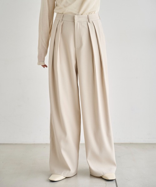 meilmada(メイルマダ)の「ツータックワイドスラックスパンツ(スラックス・レディース・ブラウン/アイボリー/ブラック・SMALL/MEDIUM)」の4枚目の写真