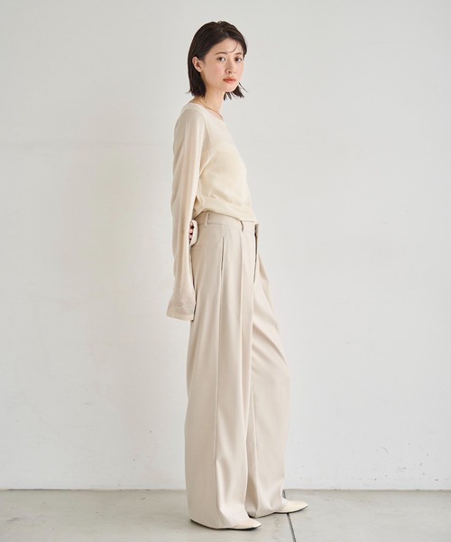 meilmada(メイルマダ)の「ツータックワイドスラックスパンツ(スラックス・レディース・ブラウン/アイボリー/ブラック・SMALL/MEDIUM)」の9枚目の写真