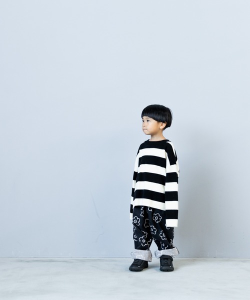 LOWRYS FARM（ローリーズファーム）の「ボーダーニットプルオーバーＬＳ　583715（ニット/セーター・キッズ・ピンク/ブルー/ホワイト×ブラック・110cm/120cm/130cm/140cm/150cm）」の13枚目の写真