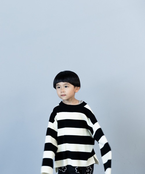 LOWRYS FARM（ローリーズファーム）の「ボーダーニットプルオーバーＬＳ　583715（ニット/セーター・キッズ・ピンク/ブルー/ホワイト×ブラック・110cm/120cm/130cm/140cm/150cm）」の16枚目の写真