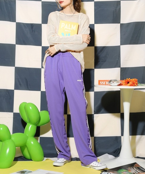 NERDY(ノルディ)の「シンボルパターンブロックトラックパンツ(スウェットパンツ・レディース・ホワイト/ブルー/パープル・L/M)」の22枚目の写真