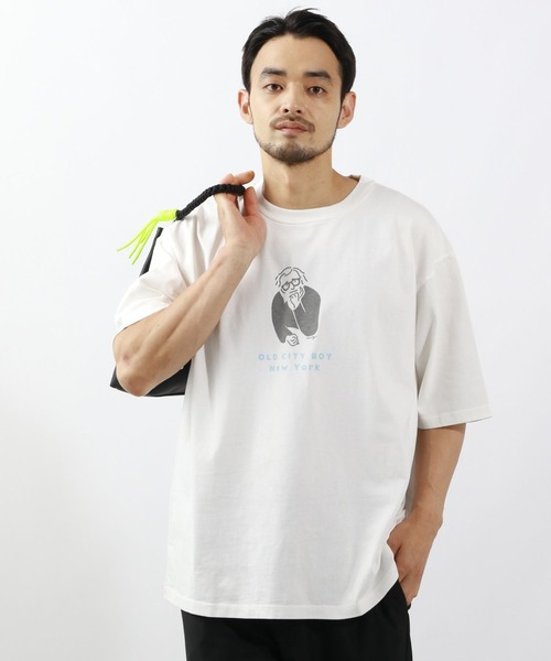 BAYFLOW(ベイフロー)の「ハンドペイントプリントTシャツ(Tシャツ/カットソー・メンズ・イエロー/チャコールグレー/オフホワイト・MEDIUM/LARGE)」の2枚目の写真