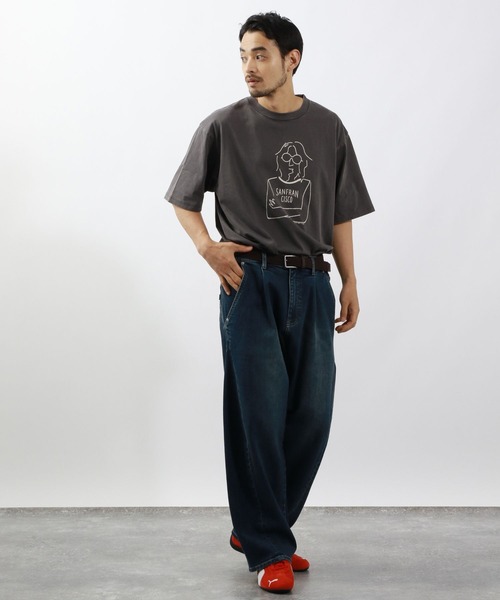 BAYFLOW(ベイフロー)の「ハンドペイントプリントTシャツ(Tシャツ/カットソー・メンズ・イエロー/チャコールグレー/オフホワイト・MEDIUM/LARGE)」の10枚目の写真