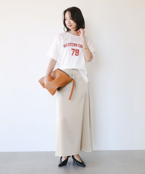 B:MING by BEAMS(ビーミングバイビームス)の「メッシュ ナンバー Tシャツ(Tシャツ/カットソー・レディース・チャコールグレー/ホワイト/ブラウン・ONE SIZE)」の5枚目の写真