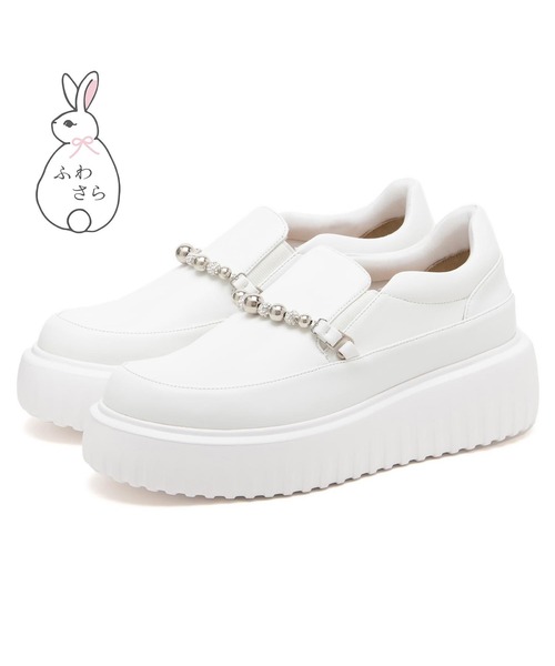 セール】2WAYビジュー付きスリッポンふわさらスニーカー(204-55107