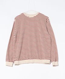 PAR ICI | 製品染めパイルボーダー クルーネックプルオーバー(Tシャツ/カットソー)