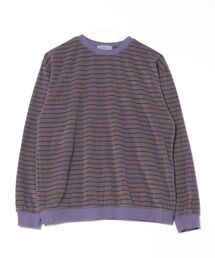 PAR ICI | 製品染めパイルボーダー クルーネックプルオーバー(Tシャツ/カットソー)