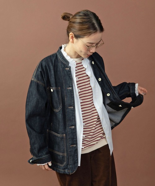 PAR ICI（パーリッシィ）の「製品染めパイルボーダー クルーネックプルオーバー（Tシャツ/カットソー・レディース・ベージュ/チャコールグレー/カーキ・FREE）」の19枚目の写真