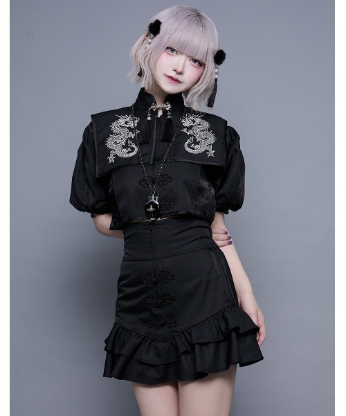 ililil（イルイルイル）の「『ililil/イルイルイル』【かわいさ極めチャイナ！セットアップ】チャイナセットアップワンピース（シャツワンピース・レディース・ブラック・FREE）」の20枚目の写真