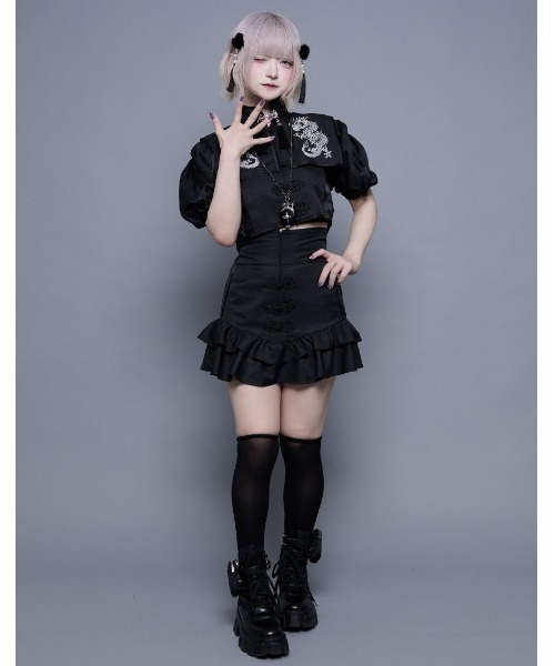 ililil（イルイルイル）の「『ililil/イルイルイル』【かわいさ極めチャイナ！セットアップ】チャイナセットアップワンピース（シャツワンピース・レディース・ブラック・FREE）」の21枚目の写真