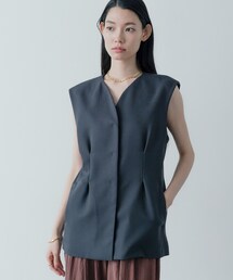 GALLEST | 【セットアップ対応】ウーステッドライクジレジャケット(ノーカラージャケット)