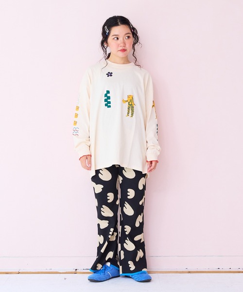 総柄ワッフルパイピングフレア－パンツ/おとな（その他パンツ