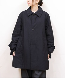 ステンカラーコート（ブラック/黒色系・ナイロン）ファッション