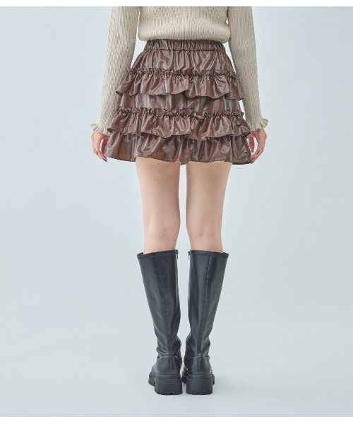 PEACH JOHN（ピーチジョン）の「フリルミニスカート（スカート・レディース・ブラック/ブラウン・ONE SIZE）」の13枚目の写真
