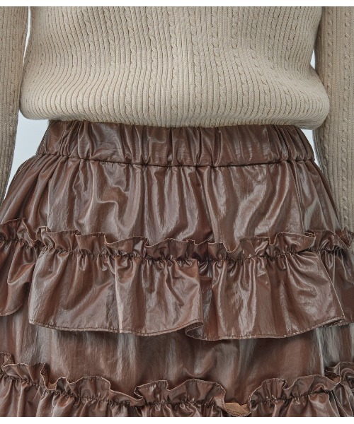 PEACH JOHN（ピーチジョン）の「フリルミニスカート（スカート・レディース・ブラック/ブラウン・ONE SIZE）」の14枚目の写真