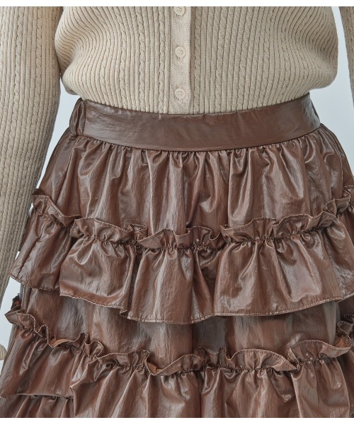PEACH JOHN（ピーチジョン）の「フリルミニスカート（スカート・レディース・ブラック/ブラウン・ONE SIZE）」の15枚目の写真