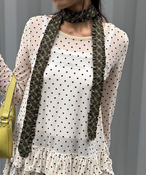 CIAOPANIC（チャオパニック）の「フリルネクタイ（その他小物・レディース・ブラック/チャコールグレー/グリーン/ホワイト/ネイビー・FREE）」の14枚目の写真