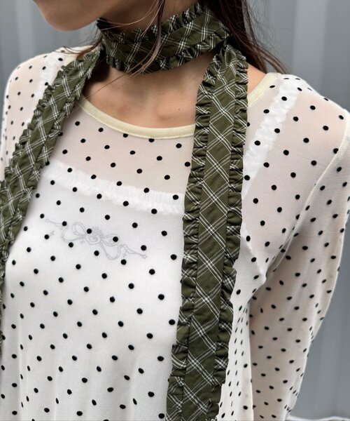 CIAOPANIC（チャオパニック）の「フリルネクタイ（その他小物・レディース・ブラック/チャコールグレー/グリーン/ホワイト/ネイビー・FREE）」の13枚目の写真