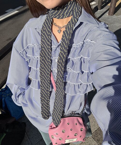 CIAOPANIC（チャオパニック）の「フリルネクタイ（その他小物・レディース・ブラック/チャコールグレー/グリーン/ホワイト/ネイビー・FREE）」の11枚目の写真