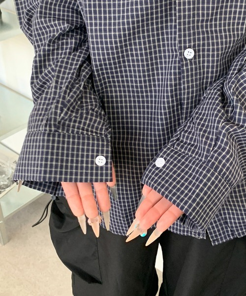 lilful(リルフル)の「チェック柄 オーバーシルエットシャツ(シャツ/ブラウス・レディース・ブラック・L/M)」の21枚目の写真