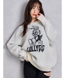 ジェイダ　ニット♡パーカーギャル系　ふわふわ　英文字　完売品　ホワイト　新品 シャギーフリルニット｜evelyn（エブリン）公式通販サイト