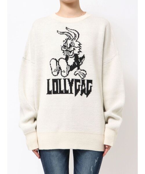 GYDA（ジェイダ）の「【WEB限定】LOLLYGAG BUNNYニットトップス（ニット/セーター・レディース・ブラック/オフホワイト/パープル・FREE）」の8枚目の写真