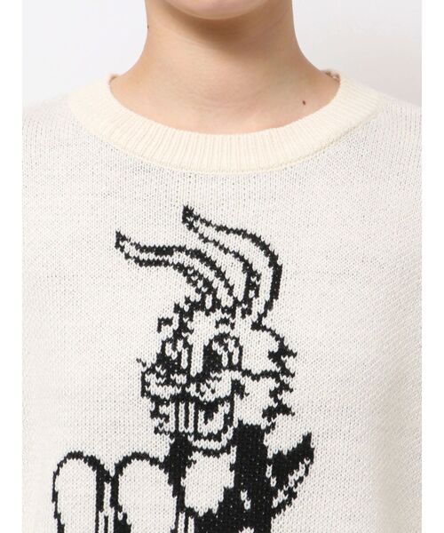 GYDA（ジェイダ）の「【WEB限定】LOLLYGAG BUNNYニットトップス（ニット/セーター・レディース・ブラック/オフホワイト/パープル・FREE）」の11枚目の写真