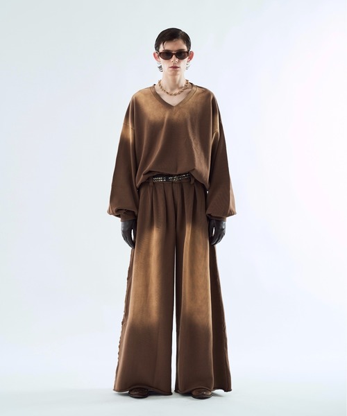 seyto（セイト）の「Bleach-fade 3 tuck baggy sweat pants ブリーチフェード3タックバギースウェットパンツ（スウェットパンツ・メンズ・ブラック/ブラウン/マスタード・1/3/2）」の21枚目の写真