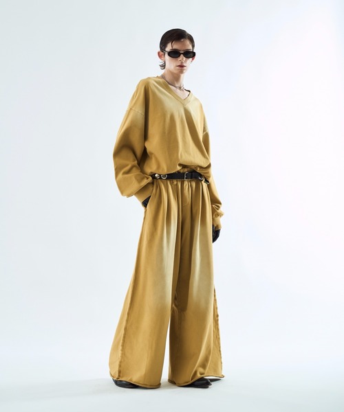 seyto（セイト）の「Bleach-fade 3 tuck baggy sweat pants ブリーチフェード3タックバギースウェットパンツ（スウェットパンツ・メンズ・ブラック/ブラウン/マスタード・1/3/2）」の9枚目の写真