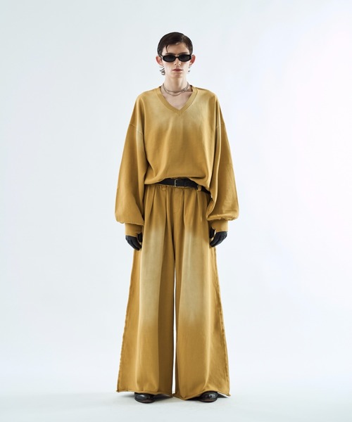 seyto（セイト）の「Bleach-fade 3 tuck baggy sweat pants ブリーチフェード3タックバギースウェットパンツ（スウェットパンツ・メンズ・ブラック/ブラウン/マスタード・1/3/2）」の11枚目の写真