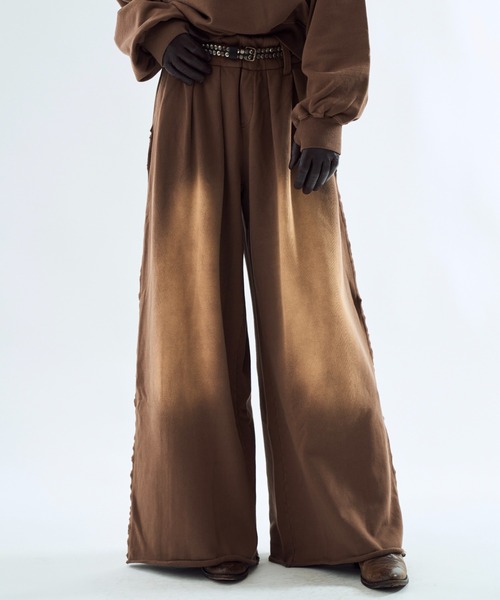 Bleach-fade 3 tuck baggy sweat pants ブリーチフェード3タックバギー