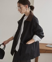 DELUXE ハンティング ジャケット カバーオール ブルゾン ロゴ ブラック ハンティングジャケット」に該当するカバーオールファッション