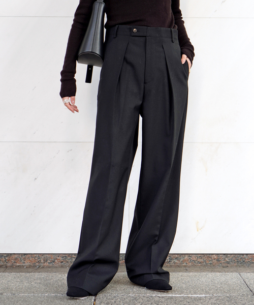 セール】【TONYWACK/トニーワック】Light Wool Pleated Wide Trouser