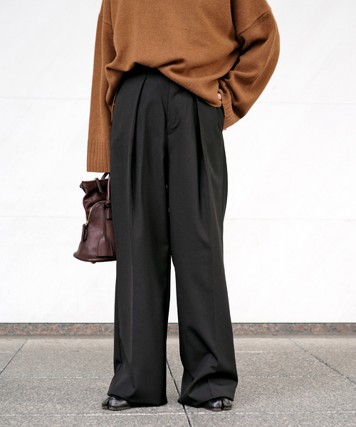 セール】【TONYWACK/トニーワック】Light Wool Pleated Wide Trouser