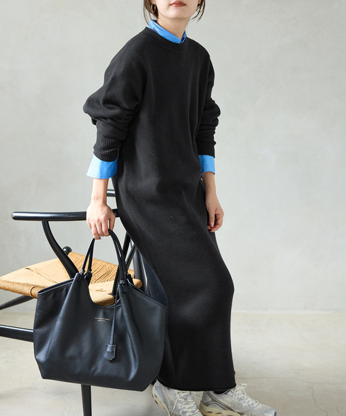 WEB限定/追加》ウォッシャブルスムース ニットワンピース WEB限定/追加》ウォッシャブルスムース ニットワンピース