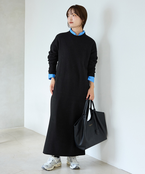 WEB限定/追加》ウォッシャブルスムース ニットワンピース（ワンピース