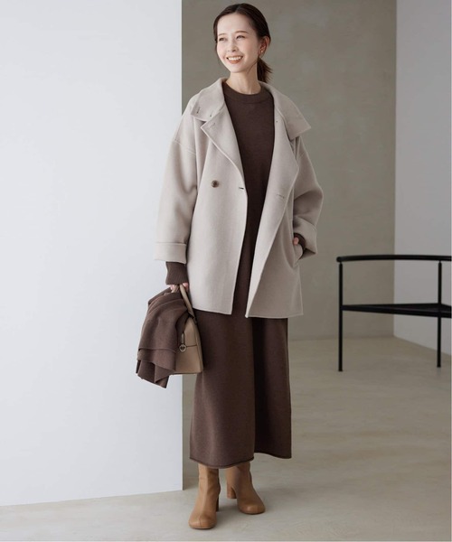 SLOBE IENA(スローブイエナ)の「《WEB限定/追加》ウォッシャブルスムース ニットワンピース(ワンピース・レディース・ブラック/ブラウン・FREE)」の9枚目の写真